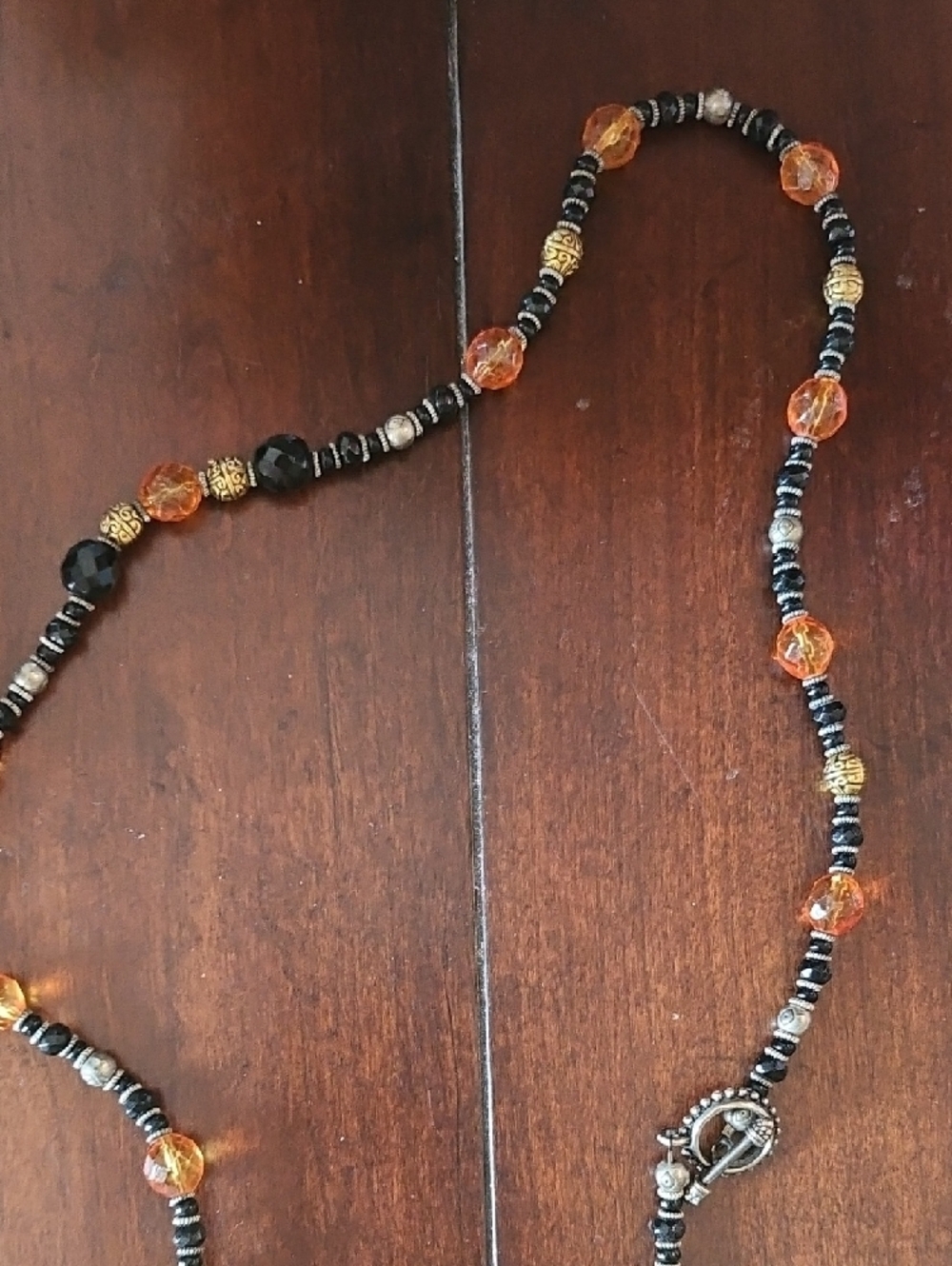 Gorgeous Orange and Black Beaded Necklace, Bracelet & Earring Set - Picture 3 of 6